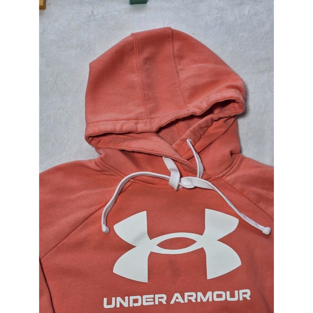Under Armour Women’s Rival Fleece Hoodie Pink And White Size Small